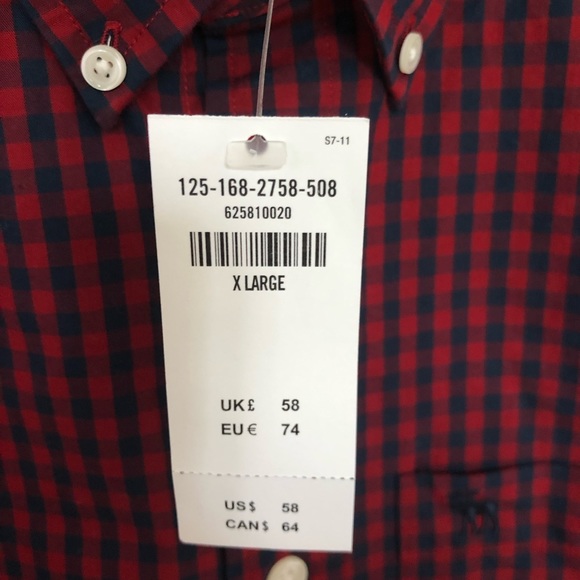 Abercrombie & Fitch Red and Navy Check Shirt NWT - Picture 5 of 8